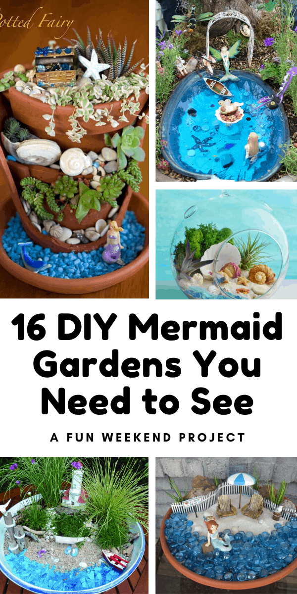 Don't miss these easy to follow DIY mermaid garden tutorials which are fun for kids and grownups to make! #mermaid #diy #crafts