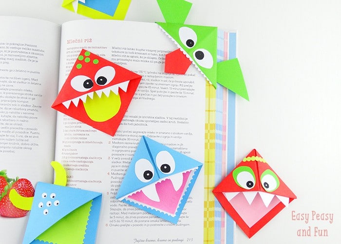 DIY Corner Bookmarks – Cute Monsters