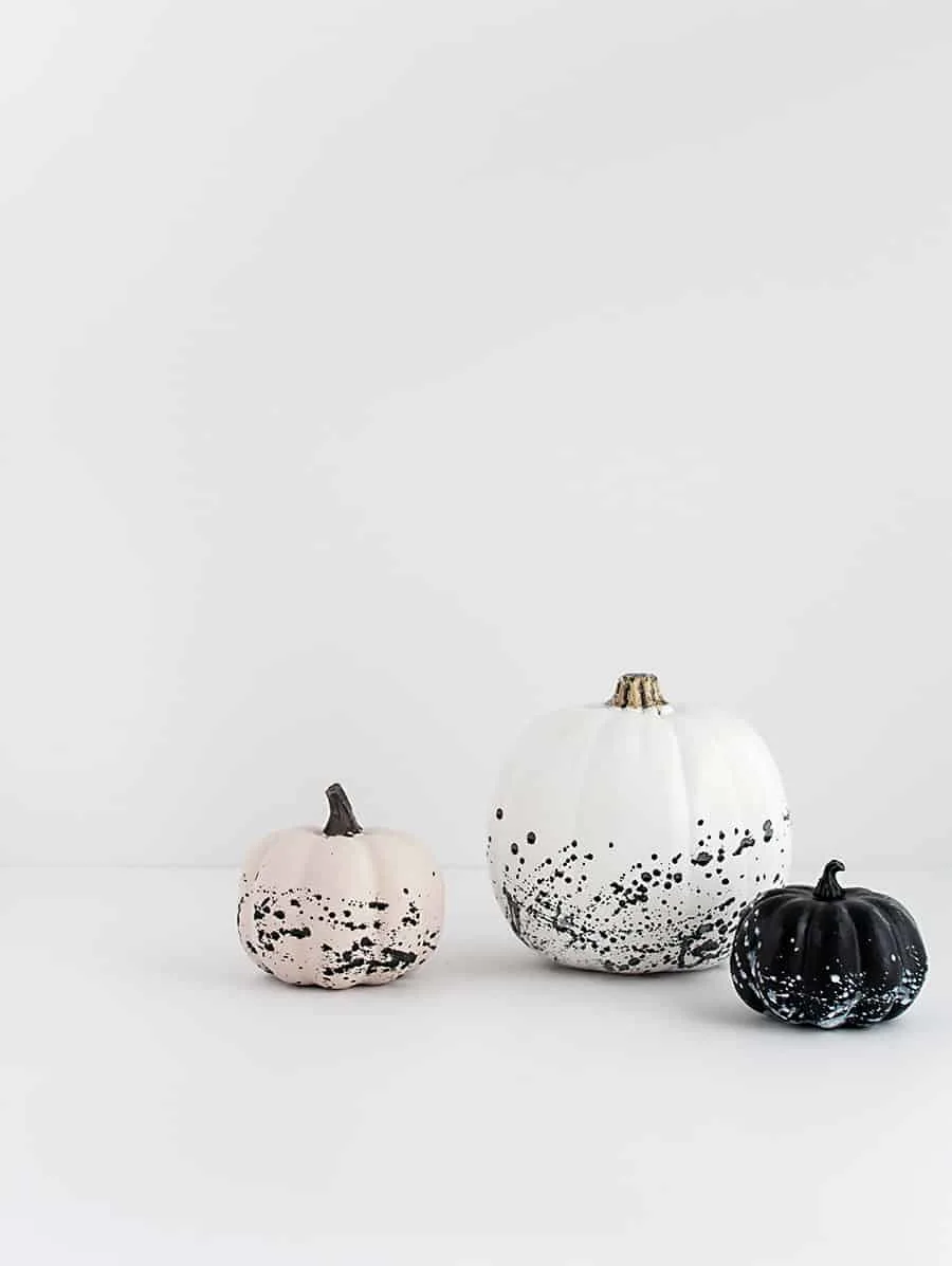 DIY Paint Splattered Pumpkins