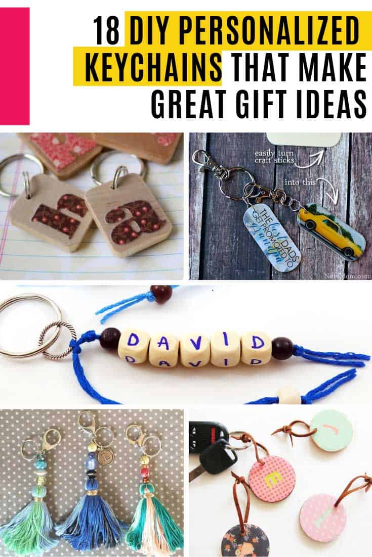 These DIY personalized keychains make great gift ideas for kids, moms and dads. 