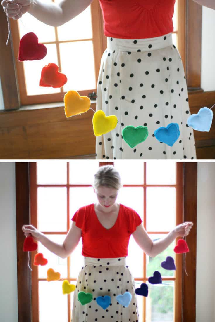 DIY Rainbow Heart Banner