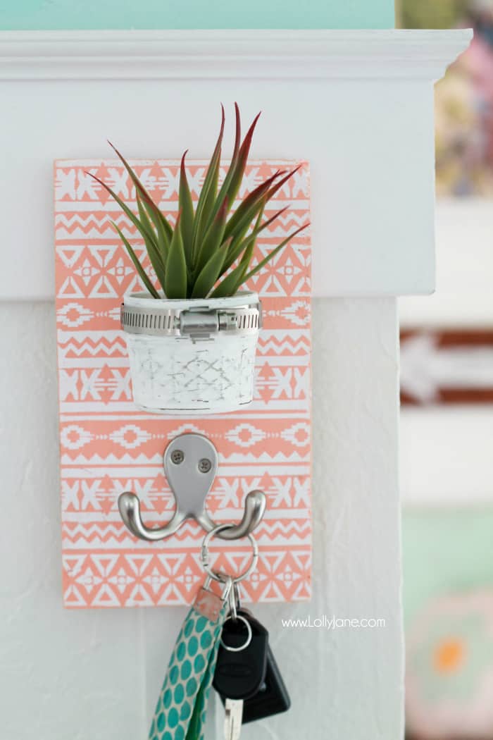 Loving this DIY Succulent Keyholder!