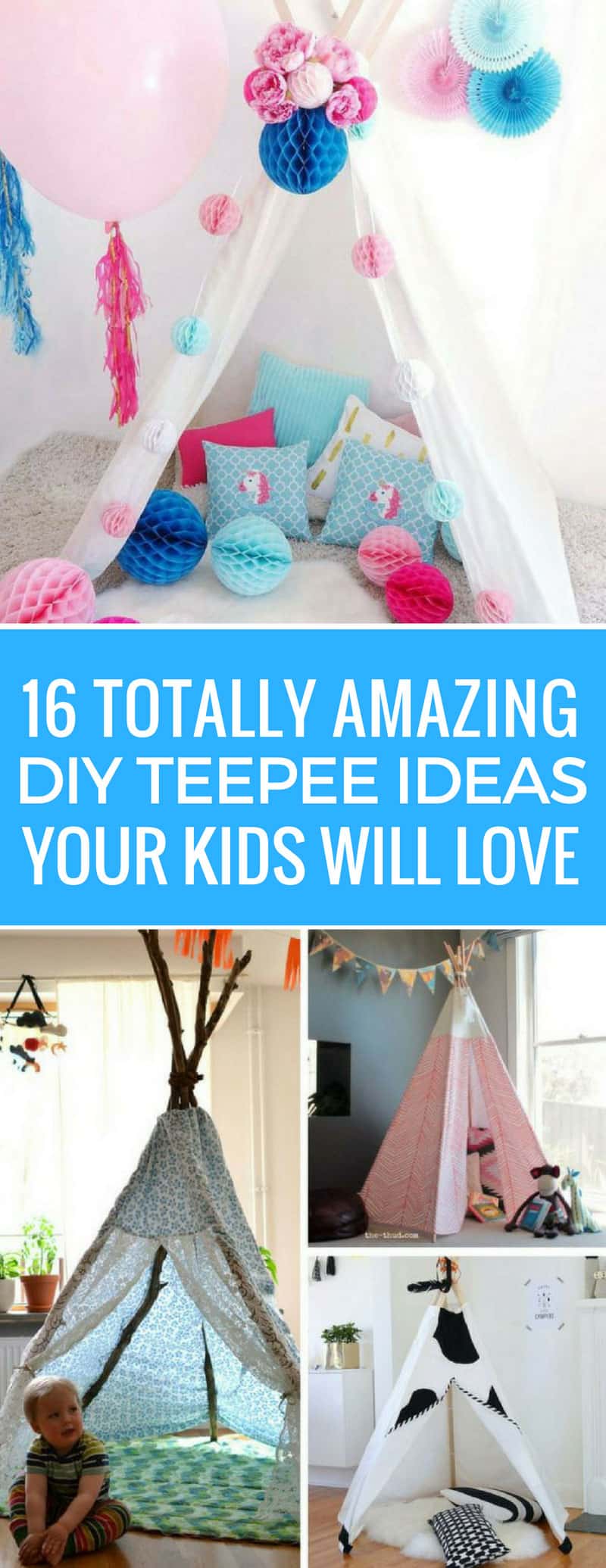 These DIY teepee ideas are brilliant!! The kids have been asking for one and now I can make it! Thanks for sharing!