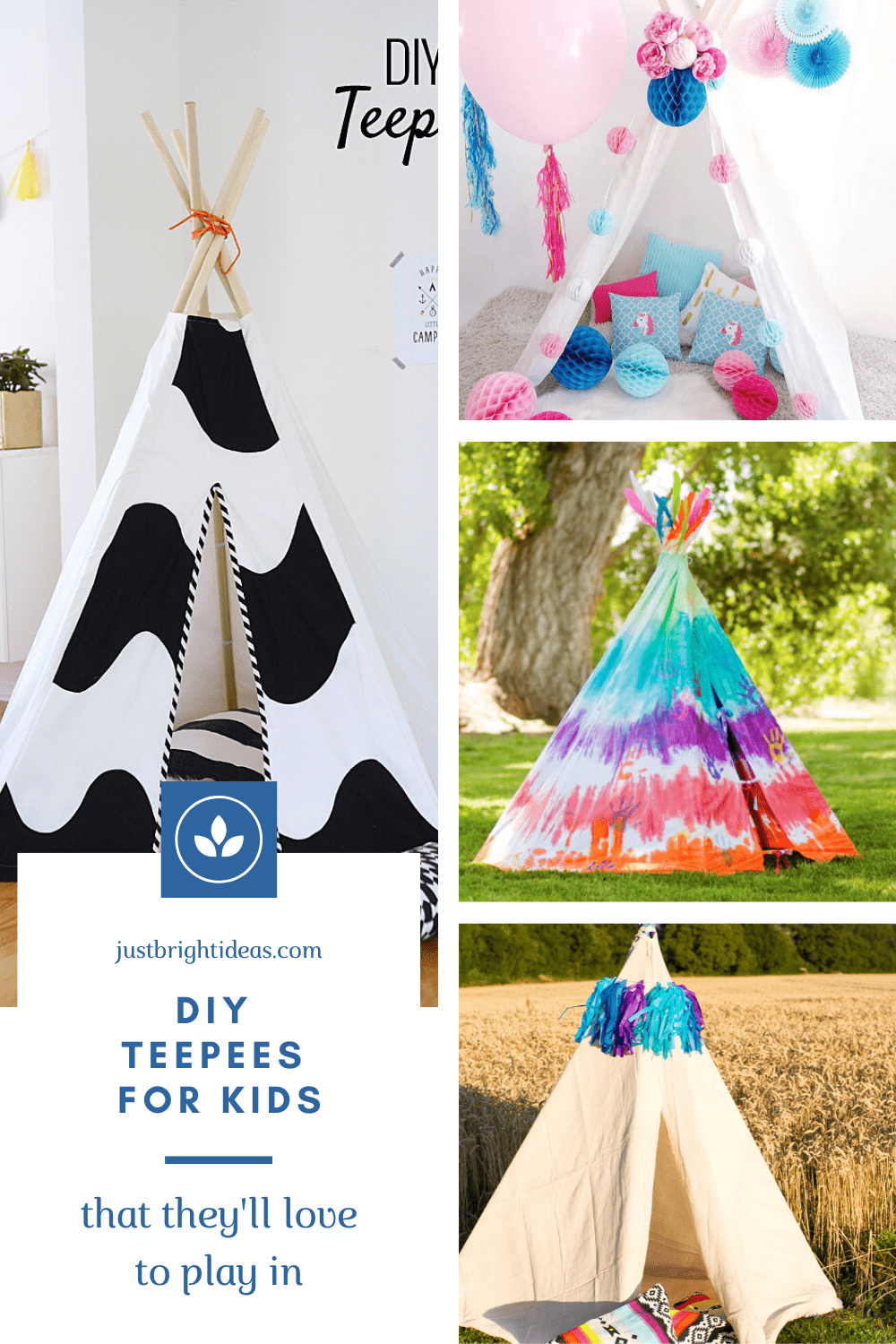 We love these DIY teepees for kids - they're perfect for playing in, snuggling up in and reading in