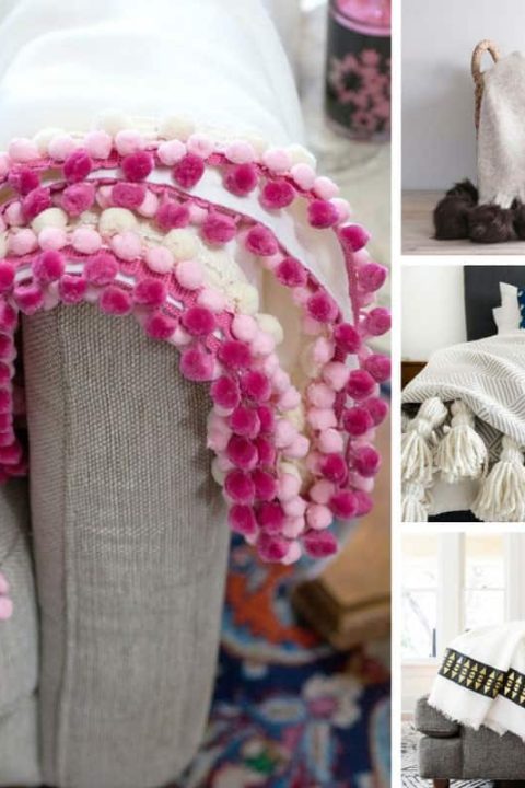 Loving these DIY throws! Especially the pom pom trims! Thanks for sharing!