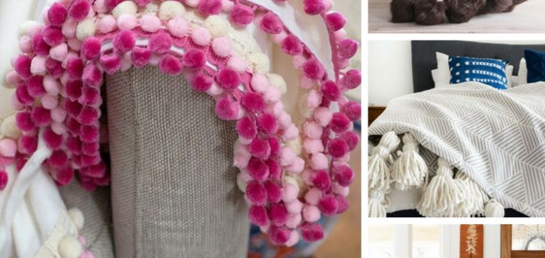 Loving these DIY throws! Especially the pom pom trims! Thanks for sharing!