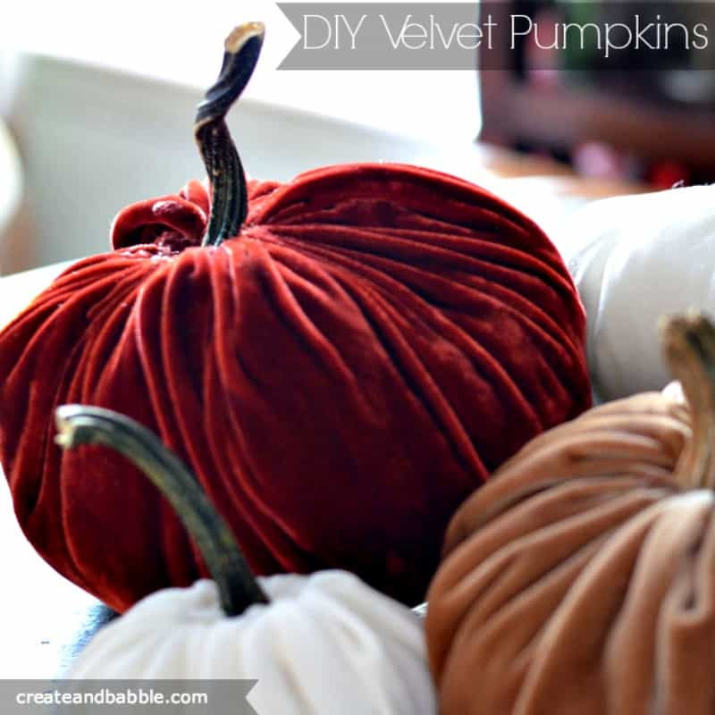 DIY Velvet no Carve Pumpkins