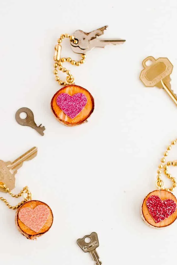 Glitter Heart Key Chain DIY