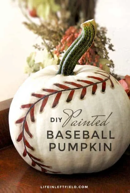 DIY painted baseball pumpkin