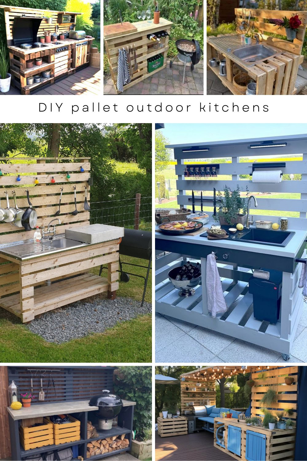 Craft the perfect outdoor kitchen using wooden pallets! 🍽️✨ It's a fun, budget-friendly project that’s sure to impress at your next backyard party. 🎉🌿