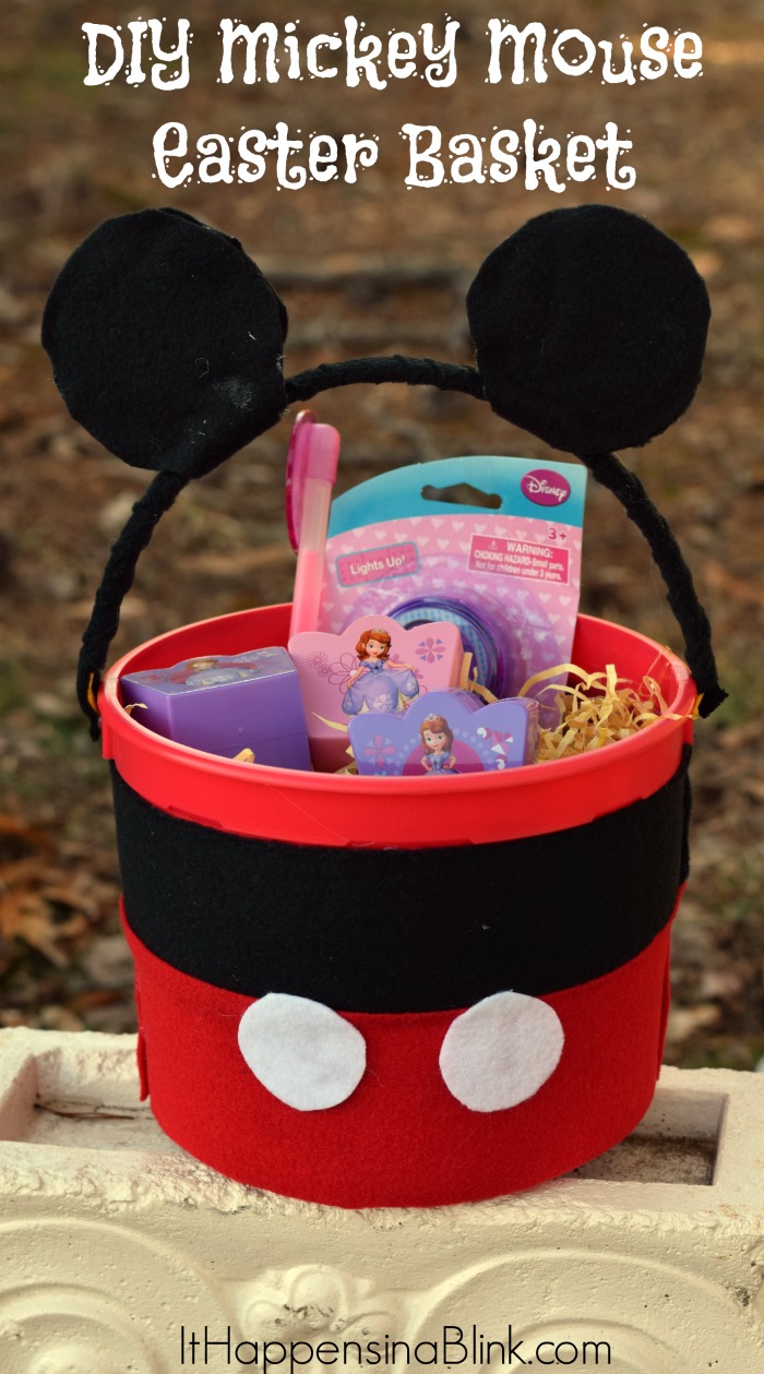 These Mickey Mouse Easter baskets are SUPER easy to make!