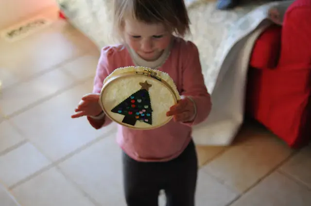 A WONDERFUL Christmas tree craft for preschoolers who love sticking jewels to anything and everything!