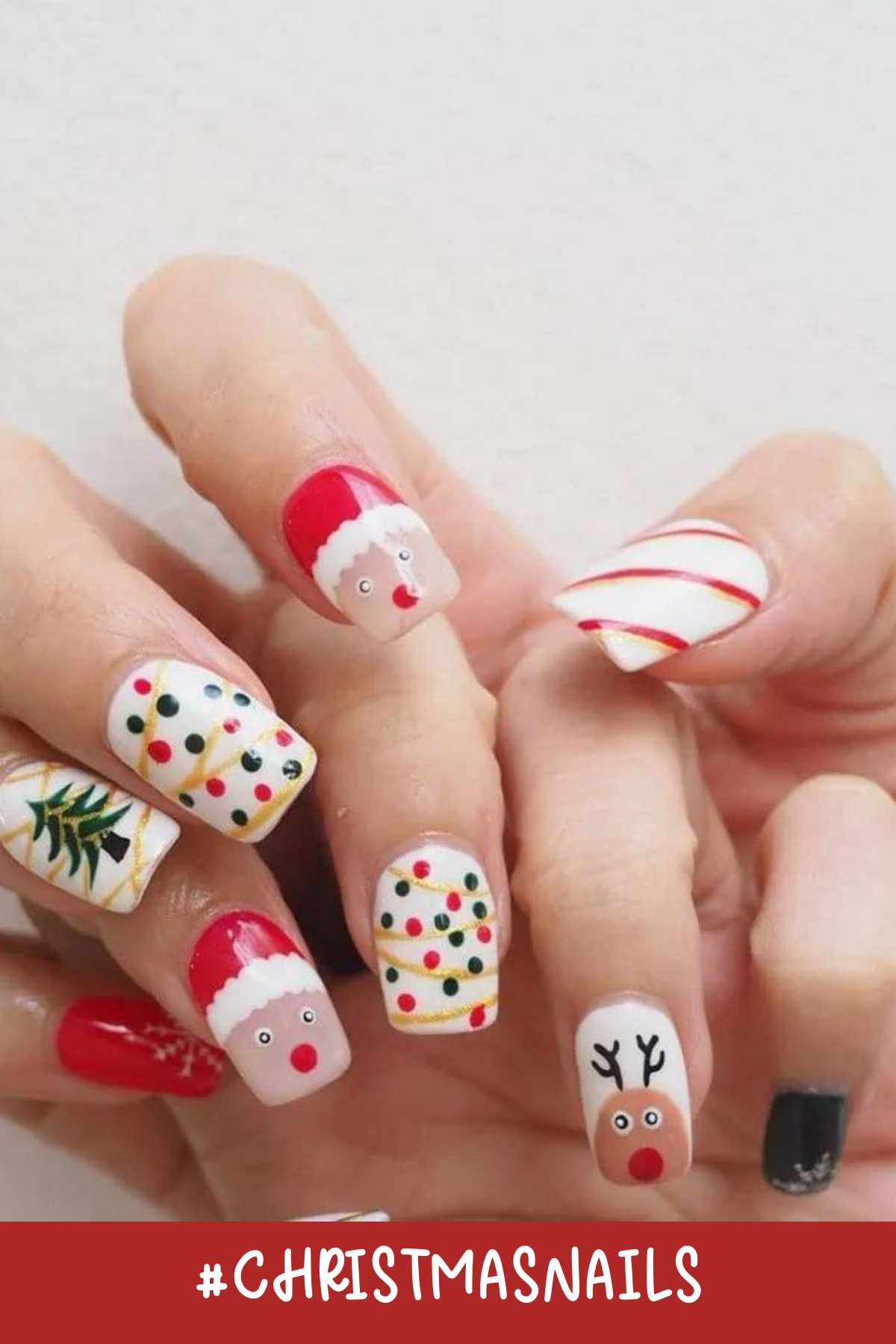 How playful and festive! Each nail has its own holiday theme, from candy canes and Christmas trees to polka dots and little reindeer faces. This mix-and-match set is perfect for anyone who can’t pick just one favorite holiday design!