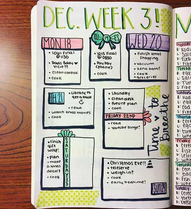 December weekly spread