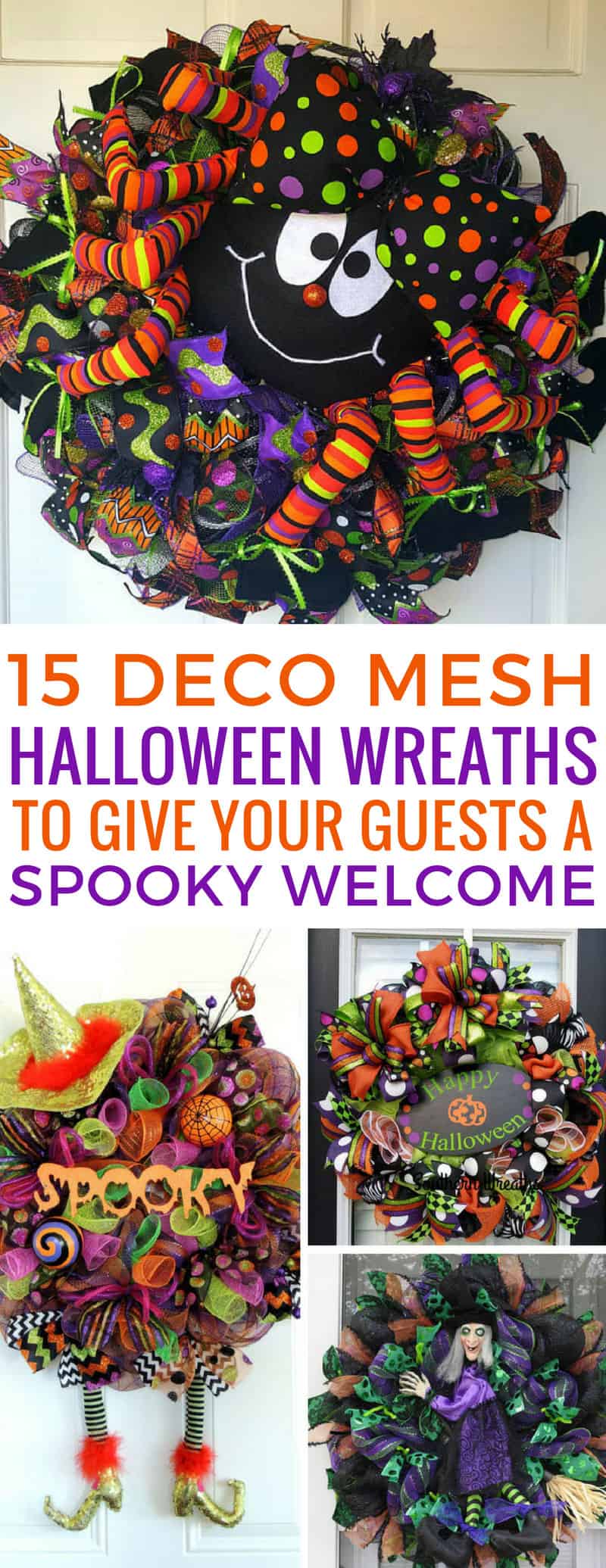 Loving these deco mesh Halloween wreaths - they're going to add some fabulous colour to my front door this Fall! Thanks for sharing!