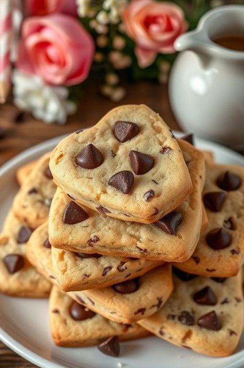 Bake up some love with these adorable heart-shaped chocolate chip cookies! Perfect for Valentine’s Day, anniversaries, or just because, these treats are as cute as they are delicious. ?? #ValentinesDay #CookieRecipe #HeartShapedTreats #BakingIdeas #SweetTreats