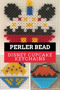 Disney Cupcake Perler Bead Keychains