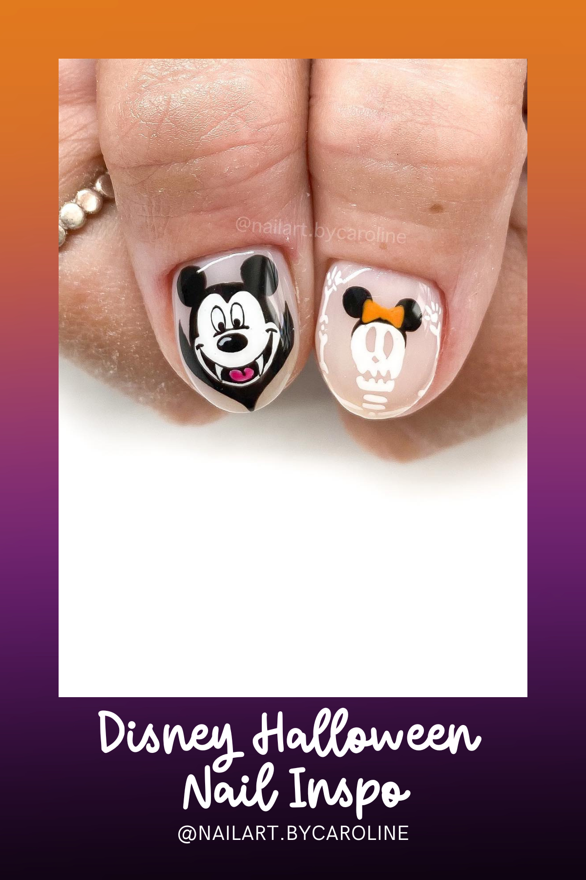 Get a little spooky with vampire Mickey and skeleton Minnie, adding just the right amount of Halloween mischief to your fingertips!