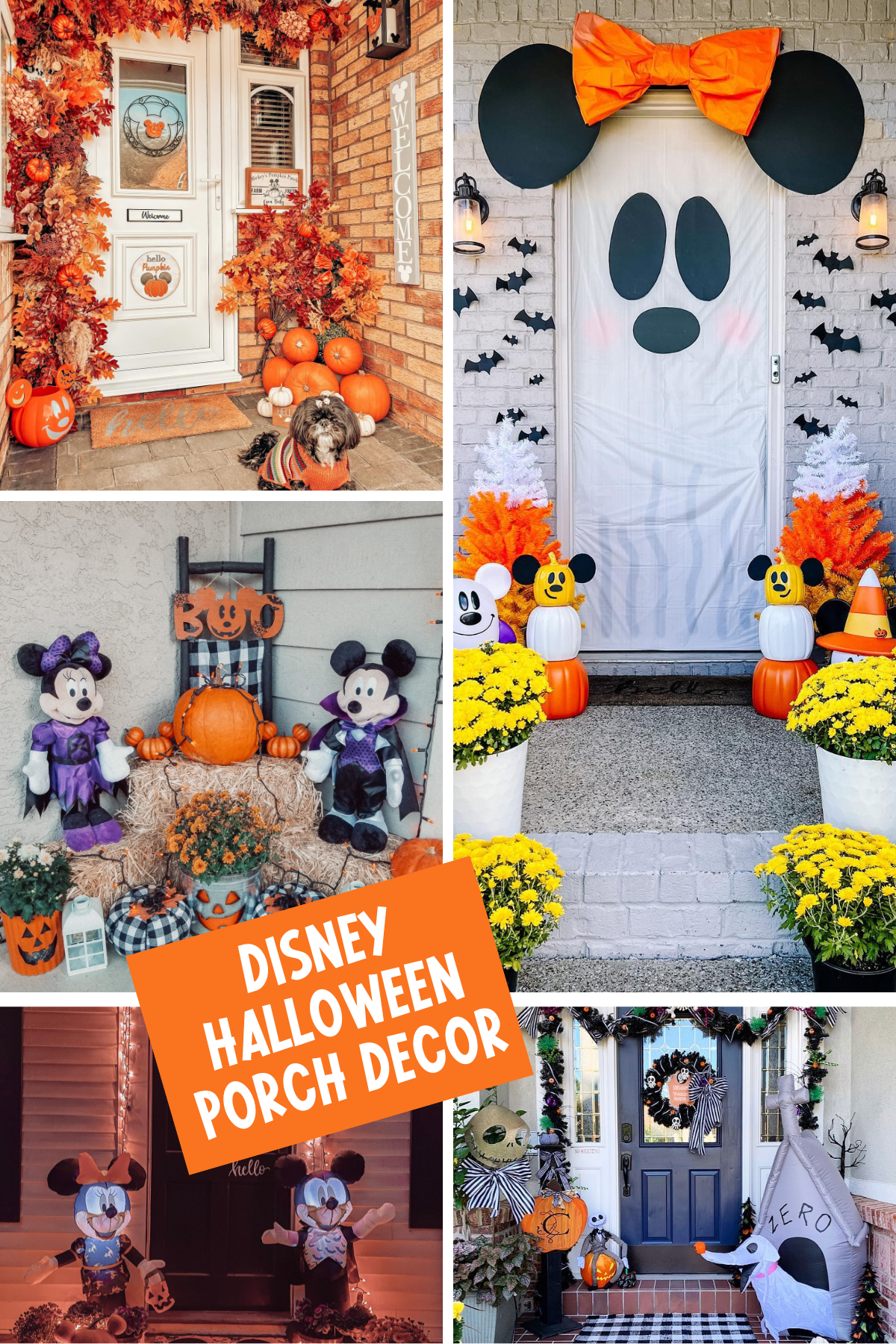 Love Halloween and Disney? Why not combine them! 🎃👑 Whether you’re into Jack Skellington, Mickey ghosts, or Minnie Mouse pumpkins, these porch decor ideas will make your house the envy of the neighborhood! 🖤🍂 #DisneyHalloween #FrontPorchMagic