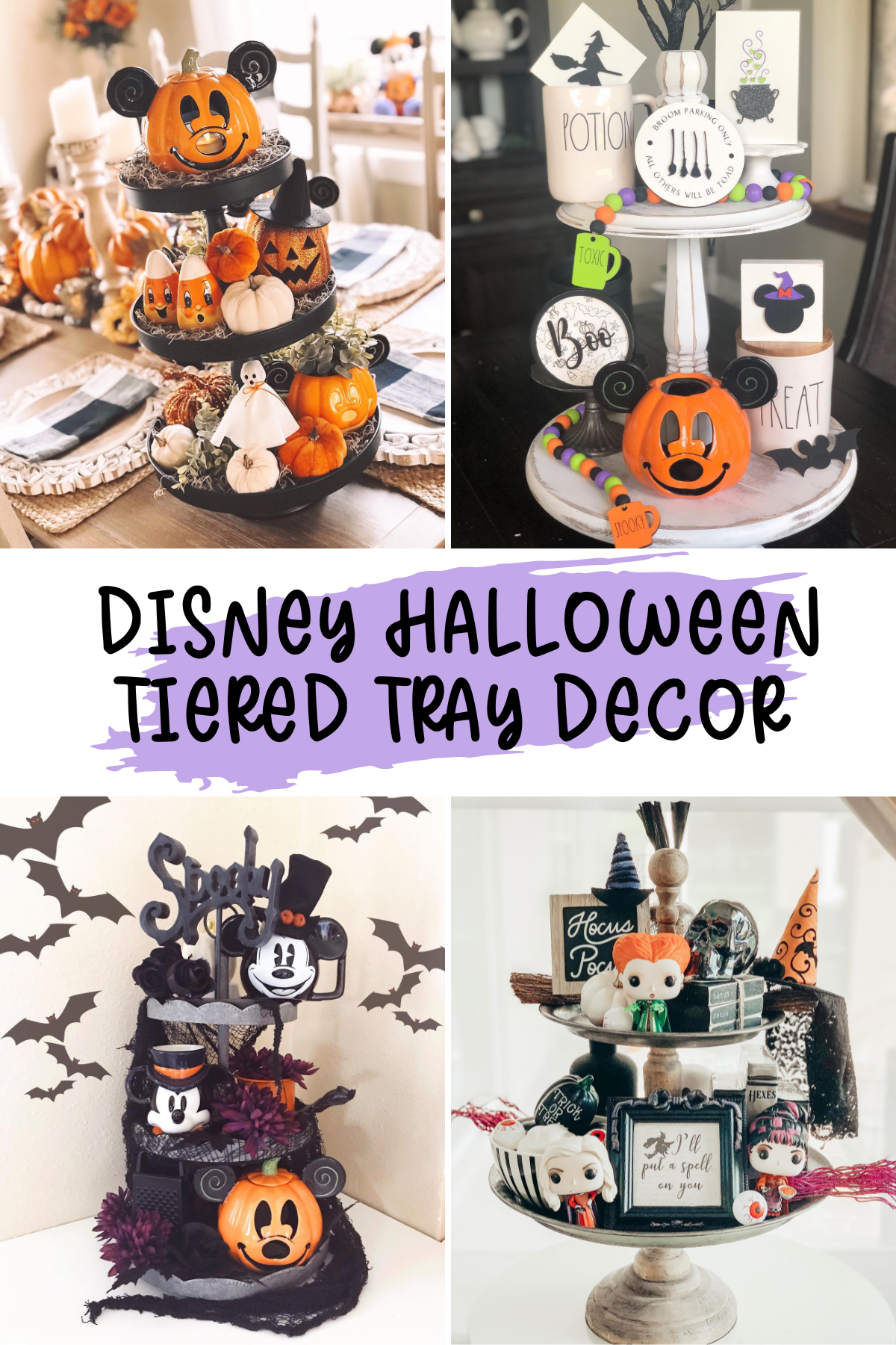 Spooky Cute Disney Halloween Tiered Trays 🖤🎃Get ready to transform your home with the most magical Halloween decorations of 2024! These Disney-themed tiered trays are perfect for adding some whimsical spookiness to your Halloween decor. Whether it’s for the kitchen or your coffee bar, these fun DIY ideas will give you all the inspiration to create your own tiered tray decor. Grab your Mickey pumpkins and let's get decorating! 👻🍂 #DisneyHalloweenIdeas #DisneyHalloweenDecor #HalloweenTieredTray