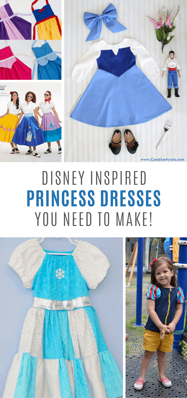 These Disney princess sewing patterns are just what you need to make vacation play dresses!