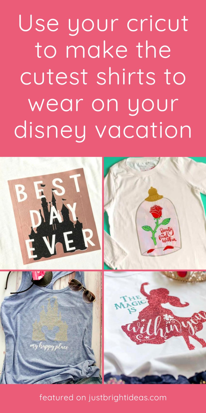 Use your cricut to make the cutest shirts to wear on your disney vacation