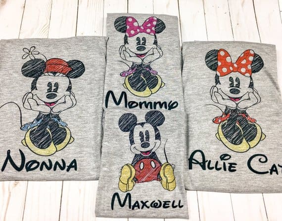 Disney Sketch Family Shirts