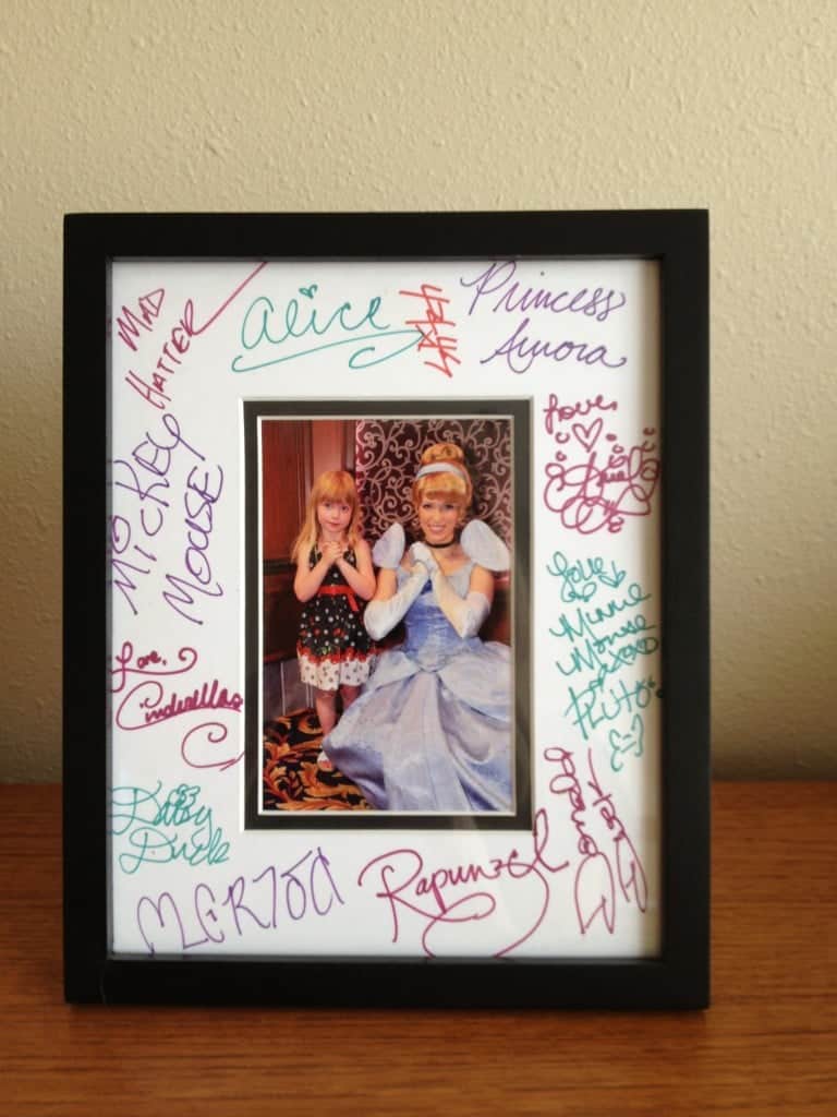 Disney autograph frame