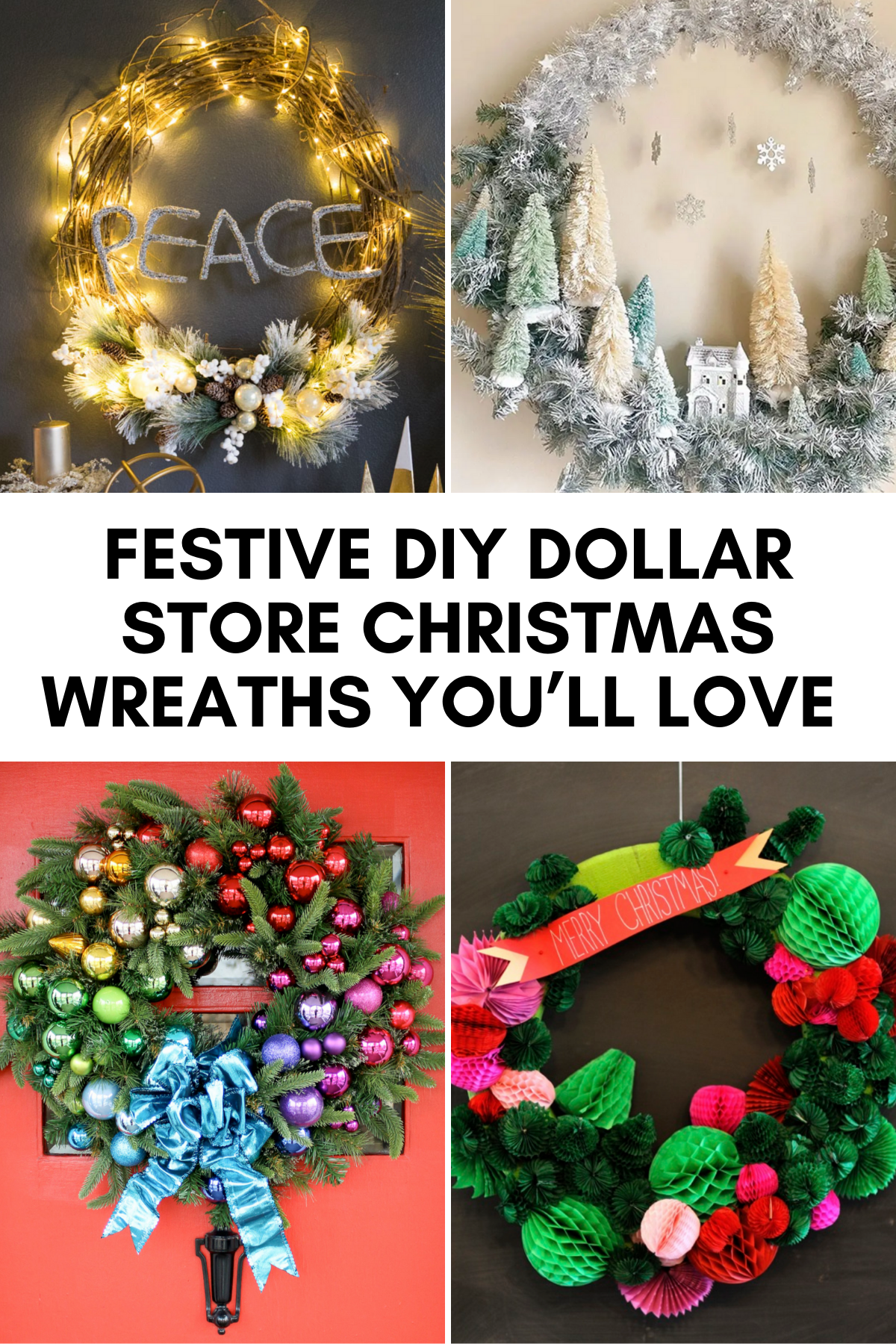 Holiday wreaths don’t have to break the bank! Try these Dollar Tree-inspired ideas for under $10! 🎁 #BudgetDecor #HolidayDIY