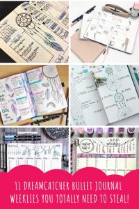 These dreamcatcher bullet journal weekly spread ideas are whimsical and boho and will hopefully inspire you to try one yourself