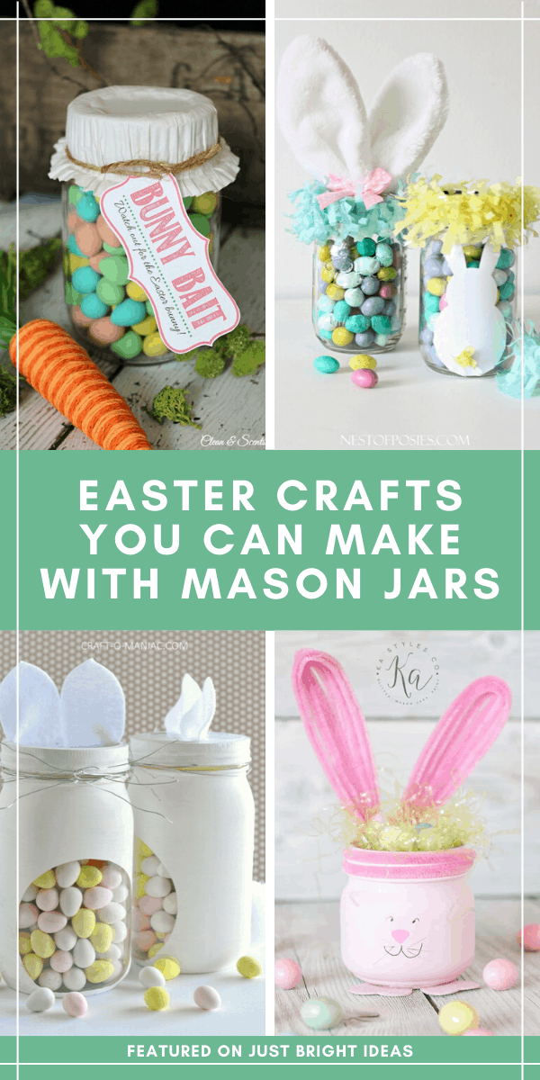 These easy Easter mason jar crafts make the cutest handmade treats for kids and grownups!