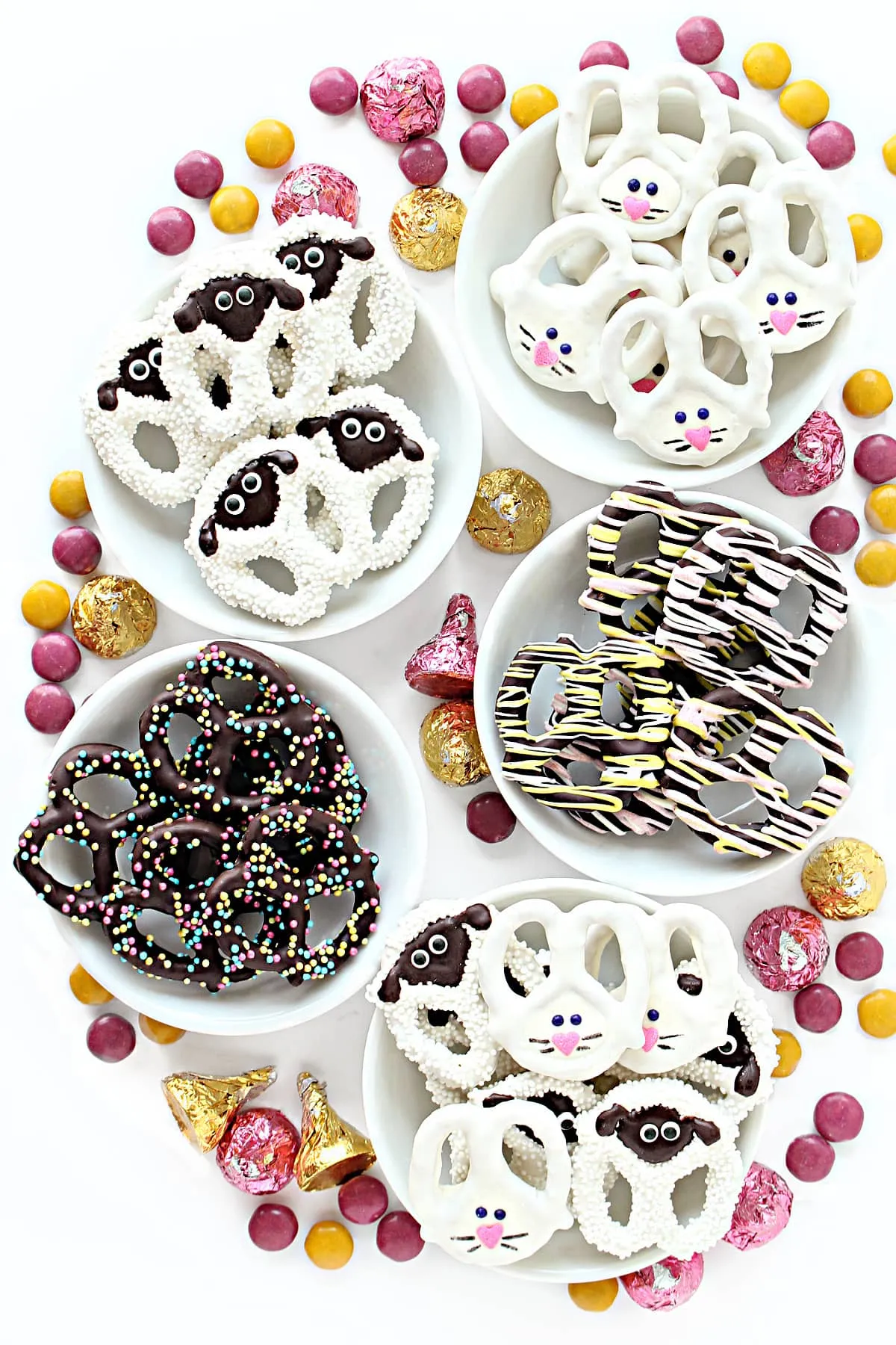 Sweet, salty, and oh-so-festive, these Easter Pretzels are a crowd favorite. The  rabbit and Spring lamb designs make them perfect for bake sales and church events.