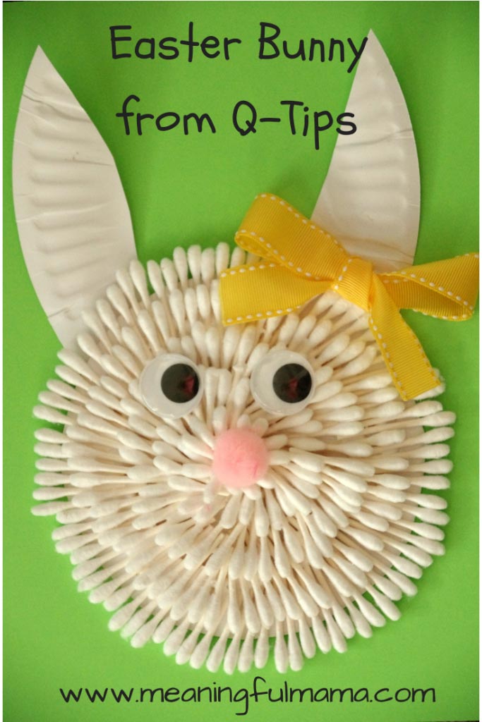 Easter Bunny Craft with Q-Tips - Meaningfulmama.com