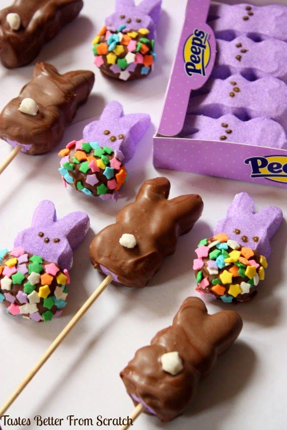 Chocolate-Dipped Peeps - Tastes Better From Scratch