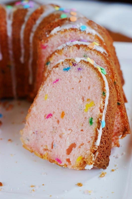Pink Funfetti Pound Cake - The Kitchen is My Playground