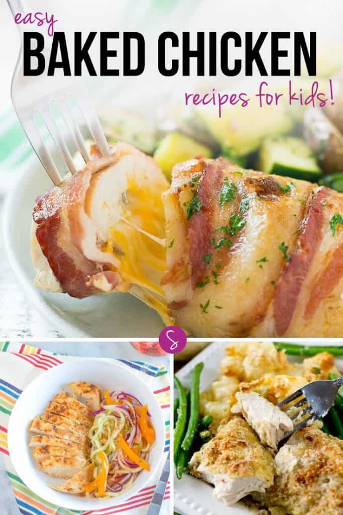 These easy baked chicken recipes are perfect for kids and make great quick and easy dinners for when you’re too busy to spend hours in the kitchen!