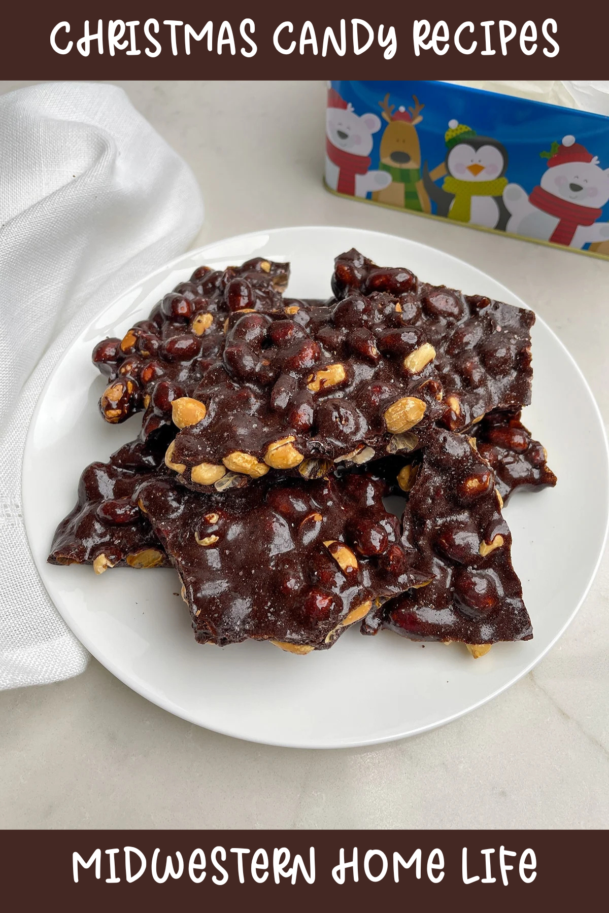 Midwestern Home Life brings us a quick and easy chocolate peanut brittle recipe made in the microwave. It’s crunchy, chocolatey, and has a delightful nutty flavor that’s sure to please a crowd!