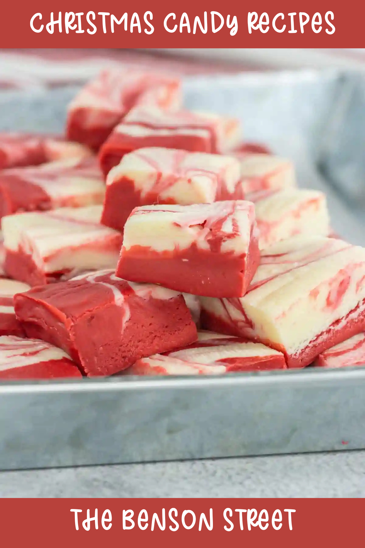 The Benson Street brings us a vibrant, creamy red velvet fudge that adds a gorgeous pop of color to any dessert spread. It’s indulgent, festive, and topped with white chocolate for a little extra holiday magic.