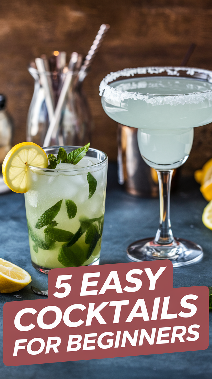 5 Easy Cocktails Every Beginner Can Master 🍸✨ Learn how to make 5 classic cocktails with simple ingredients and easy steps. Perfect for your next party or cozy night in! 🥂🍹 #EasyCocktails #BeginnerMixology #CocktailRecipes