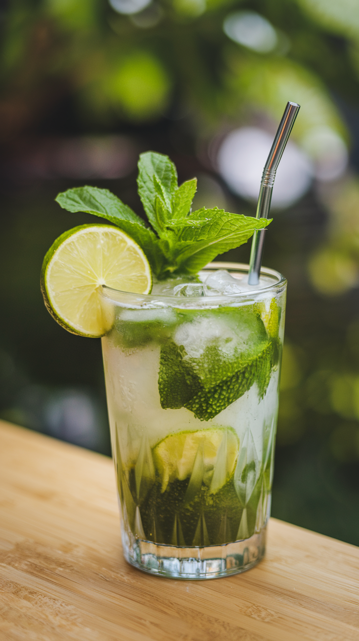 The Mojito is like summer in a glass. With fresh mint, lime, and fizzy soda water, it’s a go-to drink for anyone who loves light, crisp flavors.