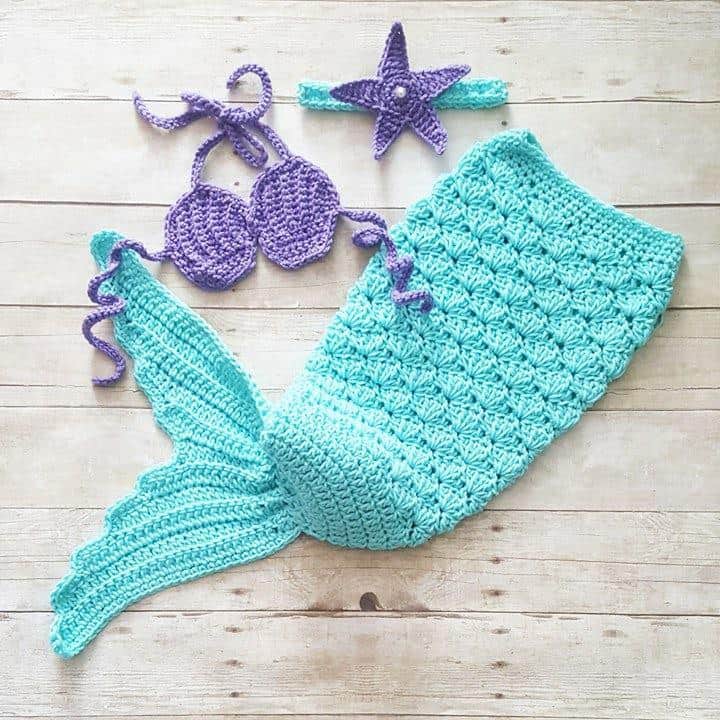 Easy Crochet Baby Mermaid Tail