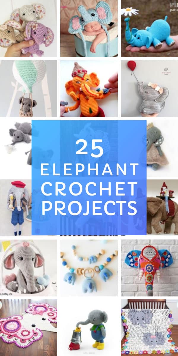 These easy crochet elephant projects make great gifts for baby showers and Christmas! #crochet #elephant