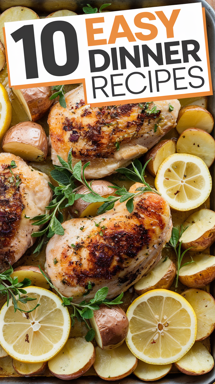 🍗🔥 Easy Dinner Recipes for Stress-Free Weeknight Meals – 10 Quick Ideas 🍛✨ Dinner made simple! These Easy Dinner Recipes are perfect for weeknight meals and busy evenings. Quick to prep, easy to cook, and absolutely delicious – dinner has never been this effortless! 🥗🍴