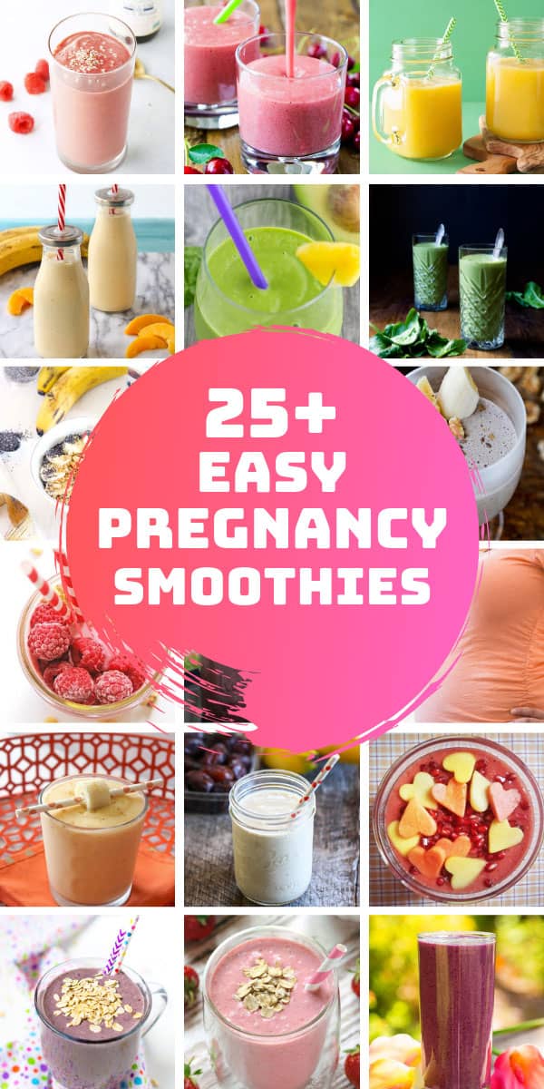 These easy first trimester pregnancy smoothie recipes will help you feel less nauseous and give you an energy boost. #pregnant #pregnancy #smoothie