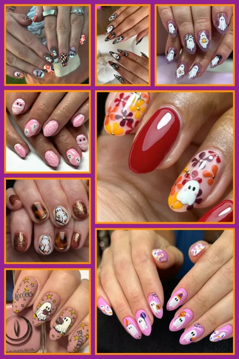 The ultimate Halloween nail inspo! These ghost nail art ideas range from pastel and pretty to gothic and glam—so many spooky designs to save for October. #HalloweenNails #GhostNailArt #SpookySeason