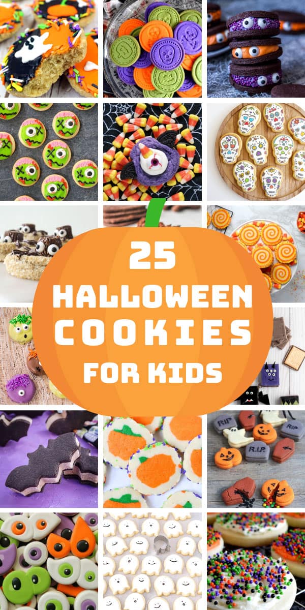 These easy Halloween cookies for kids are so much fun and perfect for trick or treaters and parties! #halloween #halloweencookies