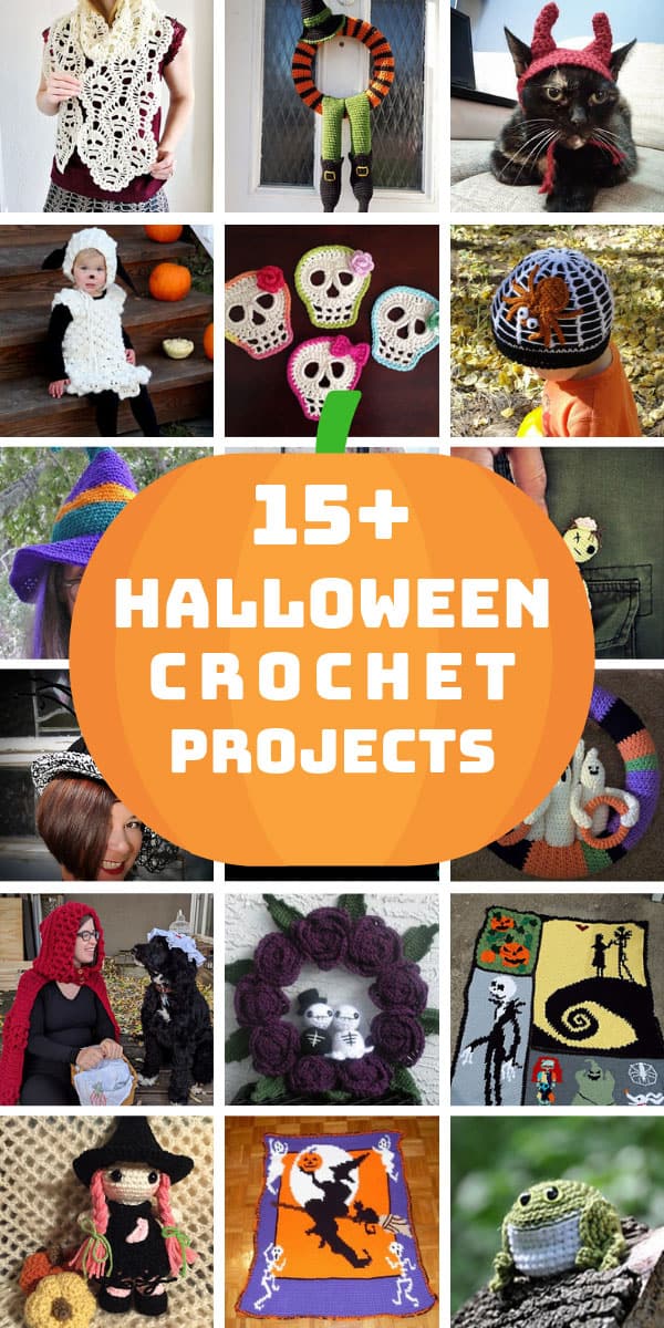 15+ Cute and Creepy Halloween Crochet Projects {Wreaths, Blankets and Costumes You’ll Love!}