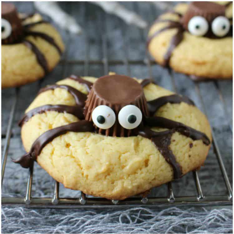 If you have young kids these spider cookies are perfect for Halloween because they are more sweet than spooky!