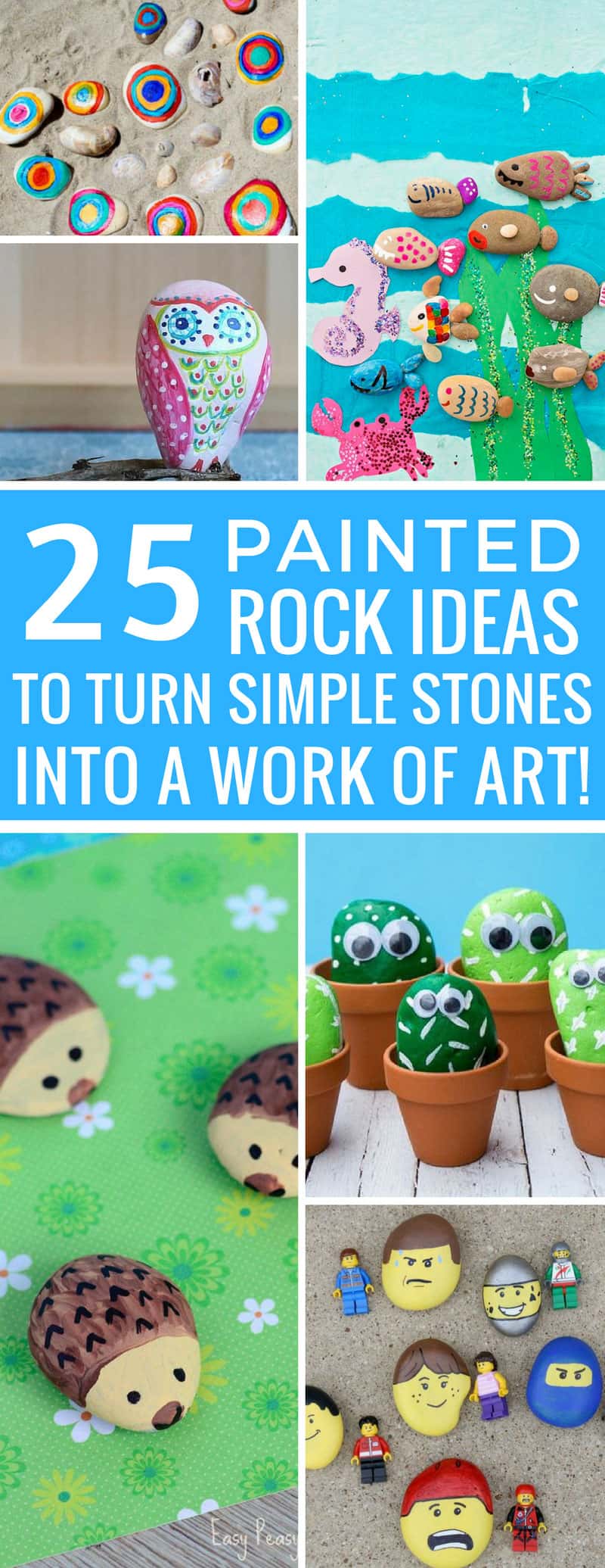 How cute are these painted rock ideas! They're easy for the kids and just what we need for our summer stone collection! Thanks for sharing!