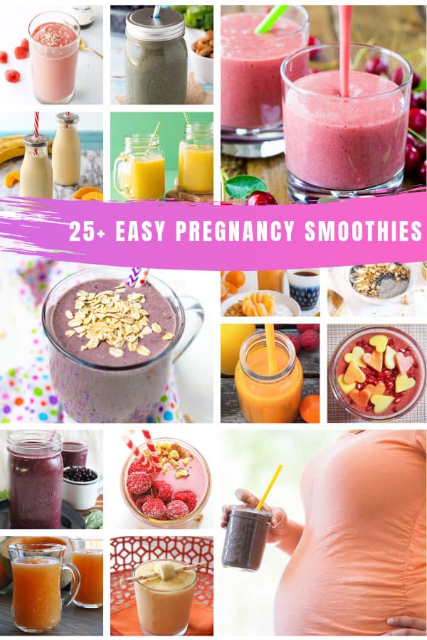 So many easy pregnancy smoothie recipes to give you energy, ease your morning sickness and help your baby to grow and develops. #smoothie #pregnant #pregnancy #pregnantmama